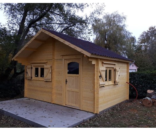 Abri Cozy, Epicéa Madriers 60mm, 5.20 x 4.80m, 25m²