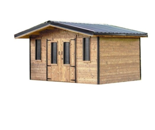 Abri Theta, THT Madriers 28mm, 4.00 x 4.00m, 16m²