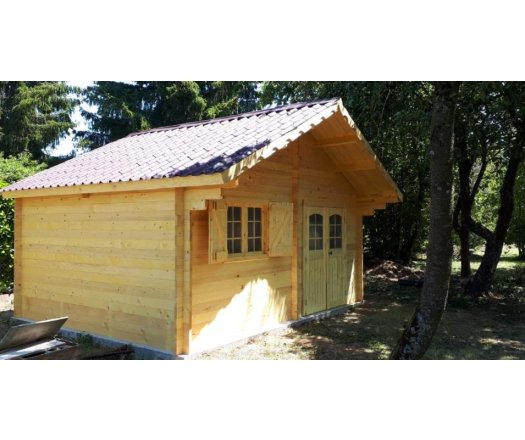 Abri Naira, Madriers épicea 42mm, 5.2 x 4.3m, 22m² - NAR5035.02