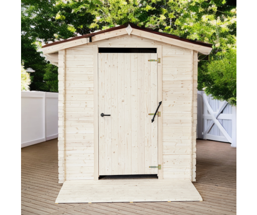Abri Alpina WC PMR, Epicéa en Madriers 20 mm, 2.10 x 2.10m, 4.75m²