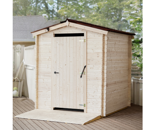 Abri Alpina WC PMR, Epicéa en Madriers 20 mm, 2.10 x 2.10m, 4.75m²