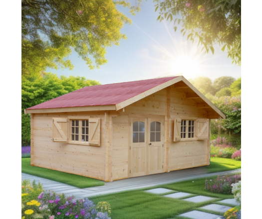 Abri Naira, Madriers épicéa 42mm, 5.20 x 4.80m, 25m² - NAR5040.02