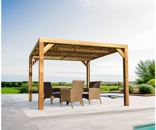 Pergola Thermauvent avec vantelles mobiles sur le toit, THT, 3.10 x 3.40 m, 10.5m²