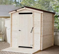 Abri Alpina WC PMR, Epicéa en Madriers 20 mm, 2.10 x 2.10m, 4.75m²